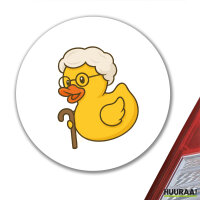 Aufkleber Quietscheente Rente Comic Gummiente 10cm