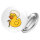 Button Quietscheente Rente Comic Gummiente rund