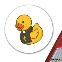 Aufkleber Quietscheente Pfarrer Comic Gummiente 10cm