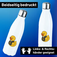 Trinkflasche Quietscheente Pfarrer Comic Gummiente 500ml...