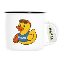 Emaille Tasse Quietscheente Bademeister Gummiente...