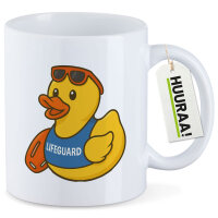 Kaffeetasse Quietscheente Bademeister Gummiente...