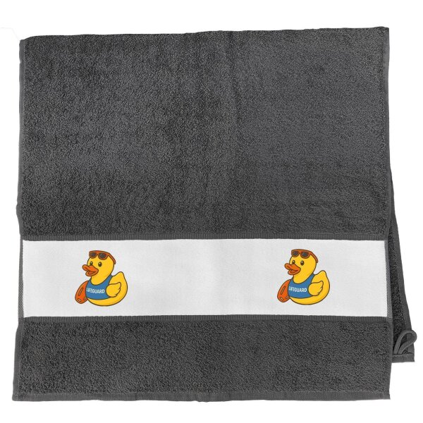 Handtuch Quietscheente Bademeister Gummiente Rettungsschwimmer 50x100cm