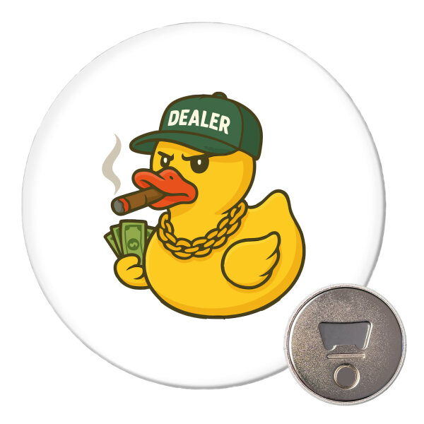 Magnet Quietscheente Dealer Gummiente Händler 59mm Kühlschrankmagnet