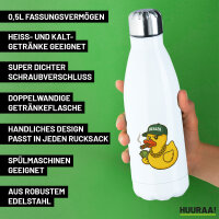 Edelstahl-Trinkflasche Quietscheente Dealer Gummiente Händler 500ml Wasserflasche