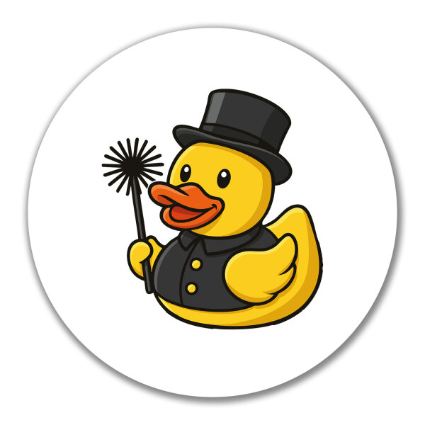 Aufkleber Quietscheente Schornsteinfeger Gummiente Kaminfeger 10cm