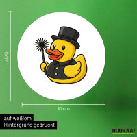 Aufkleber Quietscheente Schornsteinfeger Gummiente Kaminfeger 10cm