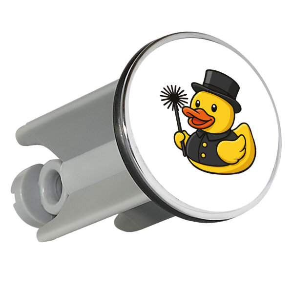 Waschbeckenstöpsel Quietscheente Schornsteinfeger Gummiente Kaminfeger 4cm Abflussstopfen