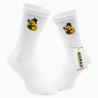 Unisex Socken Quietscheente Schornsteinfeger Gummiente Kaminfeger Größe 37/46 White Motiv Tennissocken