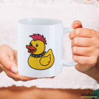 Kaffeetasse Quietscheente Punk Gummiente Punker 330ml