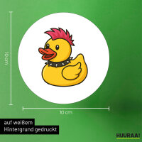 Aufkleber Quietscheente Punk Gummiente Punker 10cm