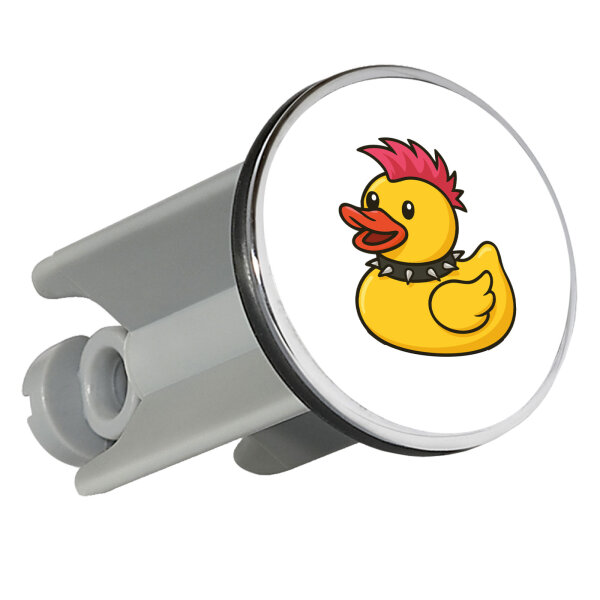 Waschbeckenstöpsel Quietscheente Punk Gummiente Punker 4cm Abflussstopfen