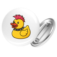 Button Quietscheente Punk Gummiente Punker rund