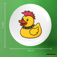 Button Quietscheente Punk Gummiente Punker