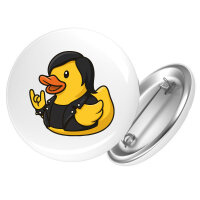 Button Quietscheente Rocker Gummiente Biker