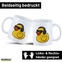 Kaffeetasse Quietscheente DJ Gummiente Club-DJ 330ml