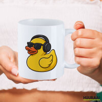 Kaffeetasse Quietscheente DJ Gummiente Club-DJ 330ml