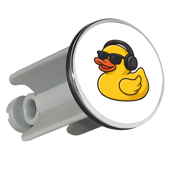 Waschbeckenstöpsel Quietscheente DJ Gummiente Club-DJ 4cm Abflussstopfen