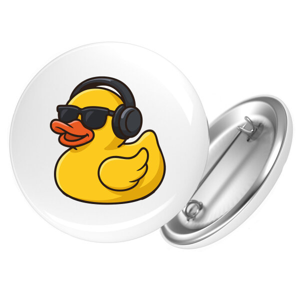 Button Quietscheente DJ Gummiente Club-DJ