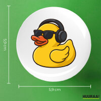 Button Quietscheente DJ Gummiente Club-DJ