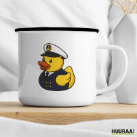 Emaille Tasse Quietscheente Kapitän Gummiente Seefahrer 300ml Vintage