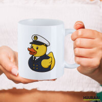 Kaffeetasse Quietscheente Kapitän Gummiente Seefahrer 330ml