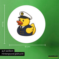 Aufkleber Quietscheente Kapitän Gummiente Seefahrer 10cm