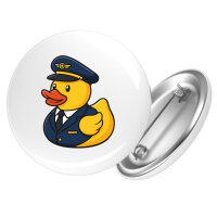 Button Quietscheente Pilot Gummiente Flugkapitän