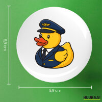 Button Quietscheente Pilot Gummiente Flugkapitän