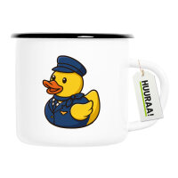 Emaille Tasse Quietscheente Stewardess Gummiente...