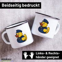 Emaille Tasse Quietscheente Stewardess Gummiente...