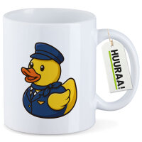 Kaffeetasse Quietscheente Stewardess Gummiente...