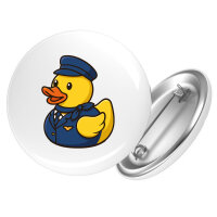 Button Quietscheente Stewardess Gummiente Flugbegleiterin