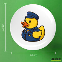 Button Quietscheente Stewardess Gummiente Flugbegleiterin