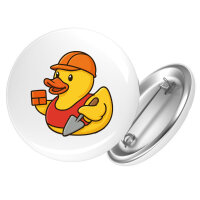 Button Quietscheente Maurer Gummiente Bauarbeiter