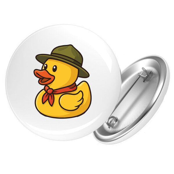 Button Quietscheente Pfadfinder Gummiente Jungpfadfinder rund