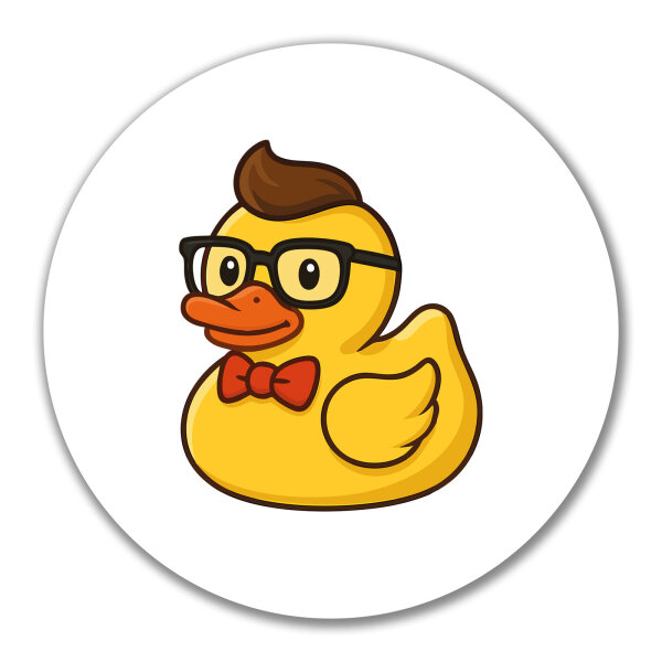 Aufkleber Quietscheente Nerd Gummiente Geek 10cm