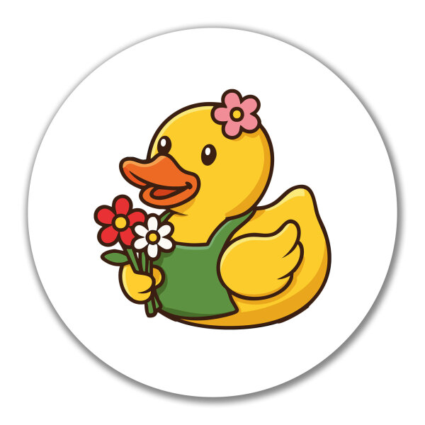 Aufkleber Quietscheente Floristin Gummiente Gärtnerin 10cm