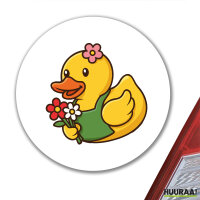 Aufkleber Quietscheente Floristin Gummiente...