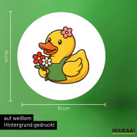 Aufkleber Quietscheente Floristin Gummiente Gärtnerin 10cm