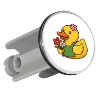 Waschbeckenstöpsel Quietscheente Floristin Gummiente Gärtnerin 4cm