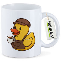 Kaffeetasse Quietscheente Barista Gummiente Barkeeper 330ml