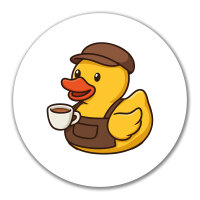 Aufkleber Quietscheente Barista Gummiente Barkeeper 10cm