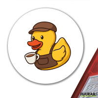 Aufkleber Quietscheente Barista Gummiente Barkeeper 10cm