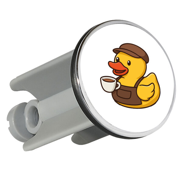 Waschbeckenstöpsel Quietscheente Barista Gummiente Barkeeper 4cm