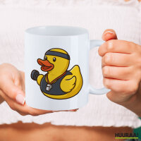 Kaffeetasse Quietscheente Fitness-Trainer Gummiente Coach 330ml