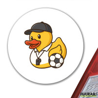 Aufkleber Quietscheente Fussball-Trainer Gummiente Coach...