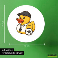 Aufkleber Quietscheente Fussball-Trainer Gummiente Coach 10cm