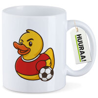 Kaffeetasse Quietscheente Fußballer Gummiente...