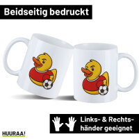 Kaffeetasse Quietscheente Fußballer Gummiente...